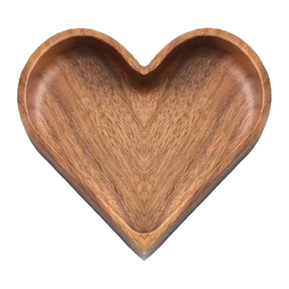 Solid Wood Tray Creative Heart Shaped Walnut Tray For Nuts Fruits Candies Desserts Snacks Jewelry Accessory Home Storage Tray