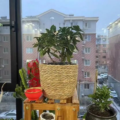 1Pcs For Garden Terraces Flower Pot Basket Rattan Straw Furniture Decoration Grass Woven Flowerpot Mini/S/M/L Planter Basket