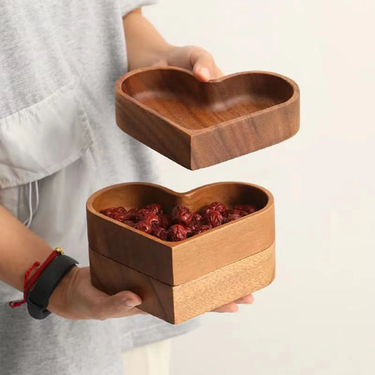 Solid Wood Tray Creative Heart Shaped