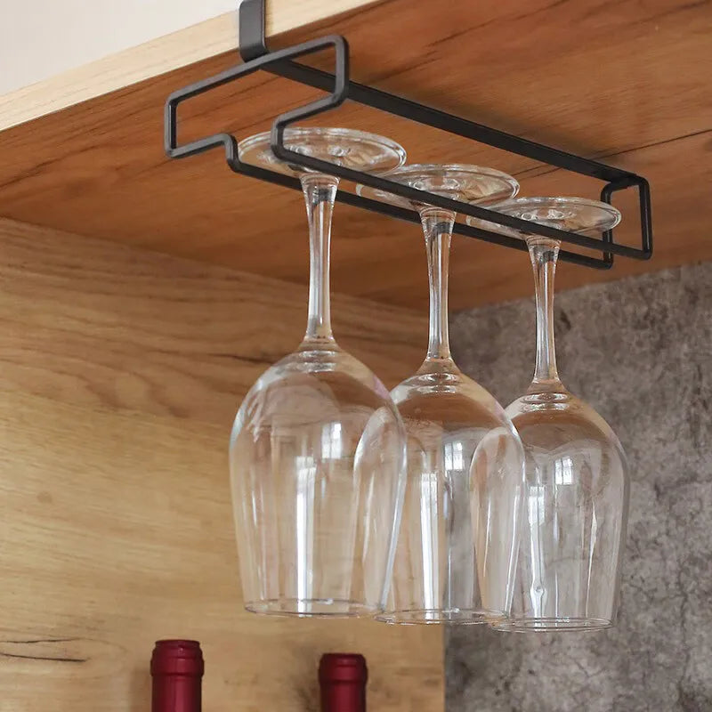 Hanging Red Wine Glass Storage Rack, Home High Footed Cup Storage Rack Without Punching Holes, Inverted Drain Rack
