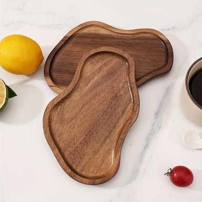 Heat Resistant Japanese Acacia Wood Tray, Creative Peanut Shaped Wooden Plate, Decorative Serving Platter for Home Use DROPSHIP