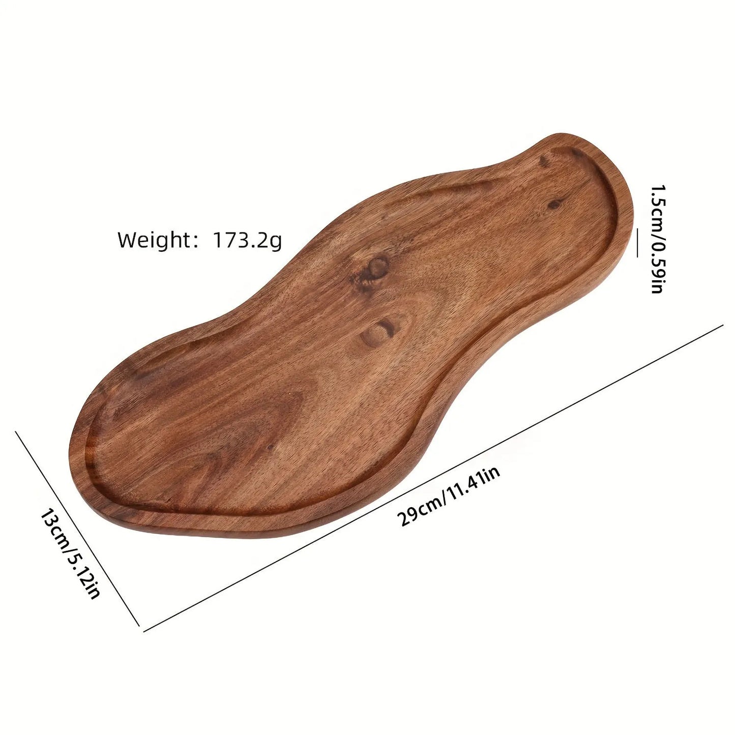 Heat Resistant Japanese Acacia Wood Tray, Creative Peanut Shaped Wooden Plate, Decorative Serving Platter for Home Use DROPSHIP