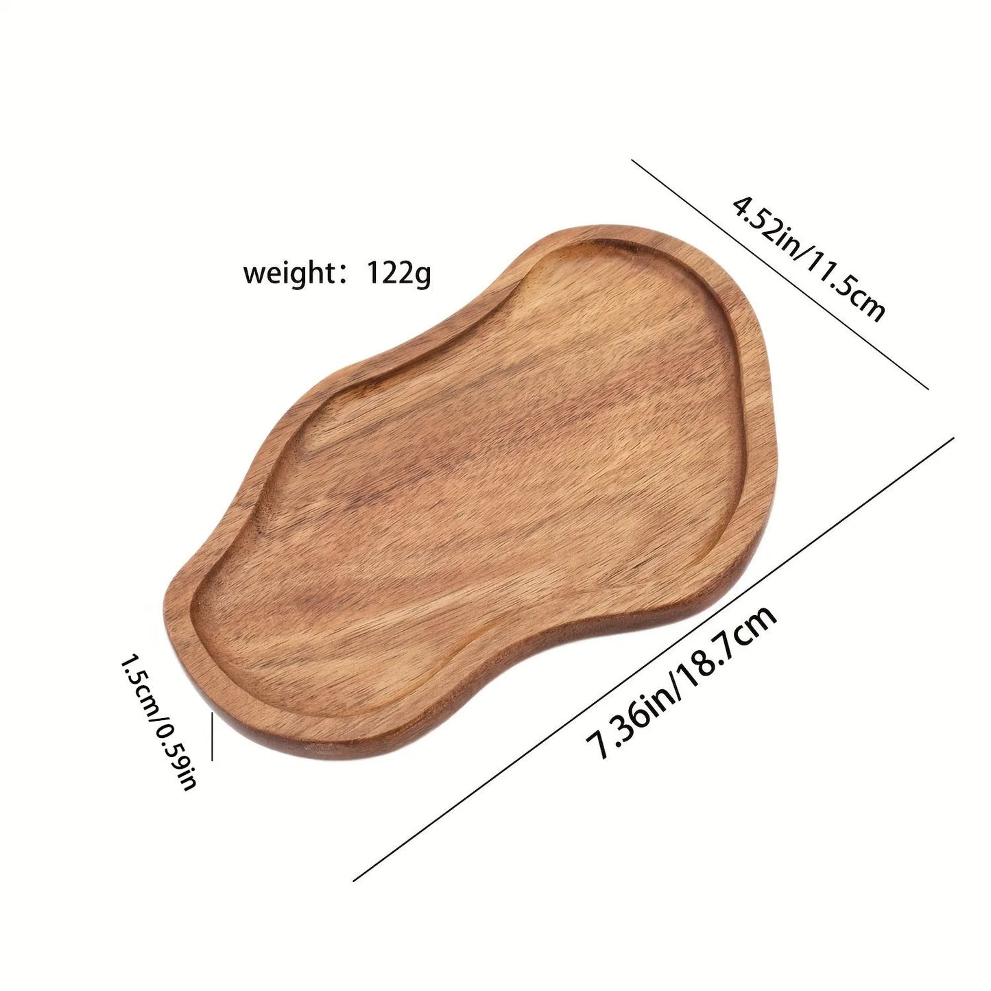 Heat Resistant Japanese Acacia Wood Tray, Creative Peanut Shaped Wooden Plate, Decorative Serving Platter for Home Use DROPSHIP