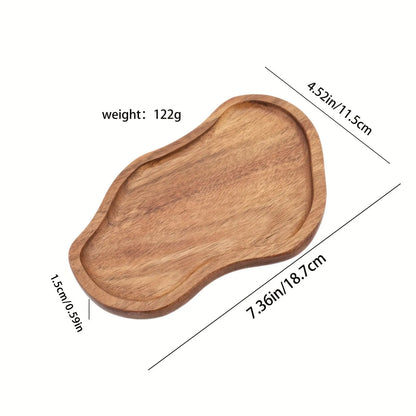 Heat Resistant Japanese Acacia Wood Tray, Creative Peanut Shaped Wooden Plate, Decorative Serving Platter for Home Use DROPSHIP