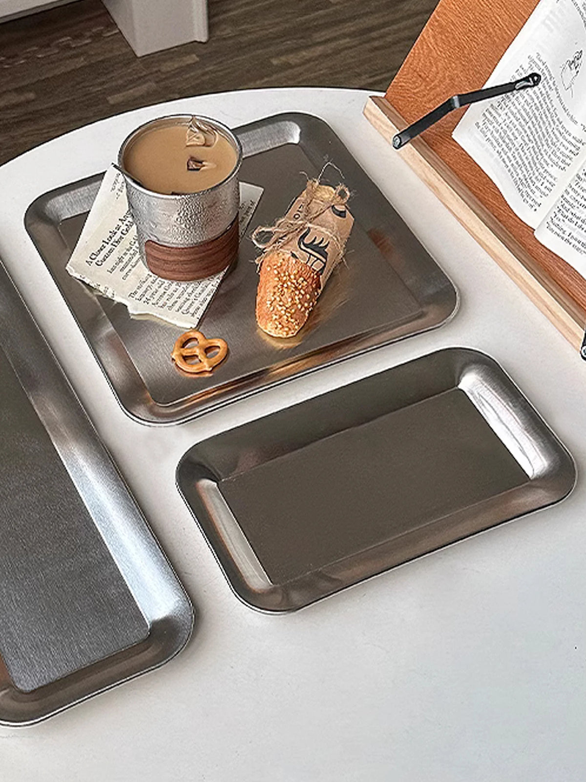 Luxury Square Stainless Steel Serving Tray