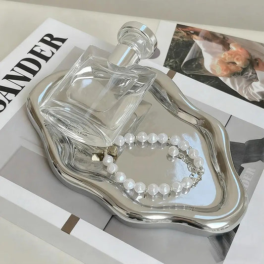 Simple Jewelry Storage Tray Creative Cloud Shapes Electroplated Jewelry Earrings Ring Display Desktop Dish