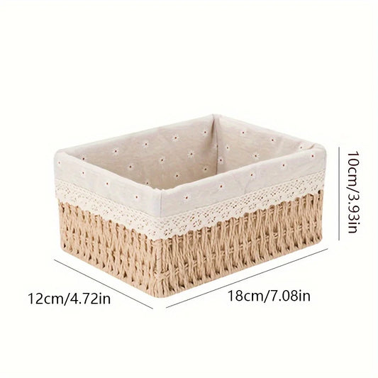 1pc Handmade Rattan Storage Basket