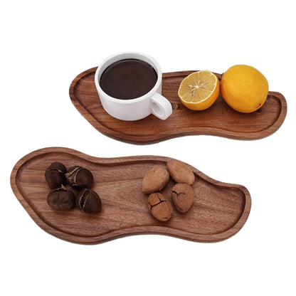 Heat Resistant Japanese Acacia Wood Tray, Creative Peanut Shaped Wooden Plate, Decorative Serving Platter for Home Use DROPSHIP