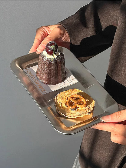 Luxury Square Stainless Steel Serving Tray