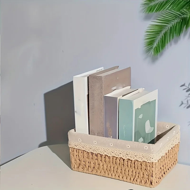 1pc Handmade Rattan Storage Basket
